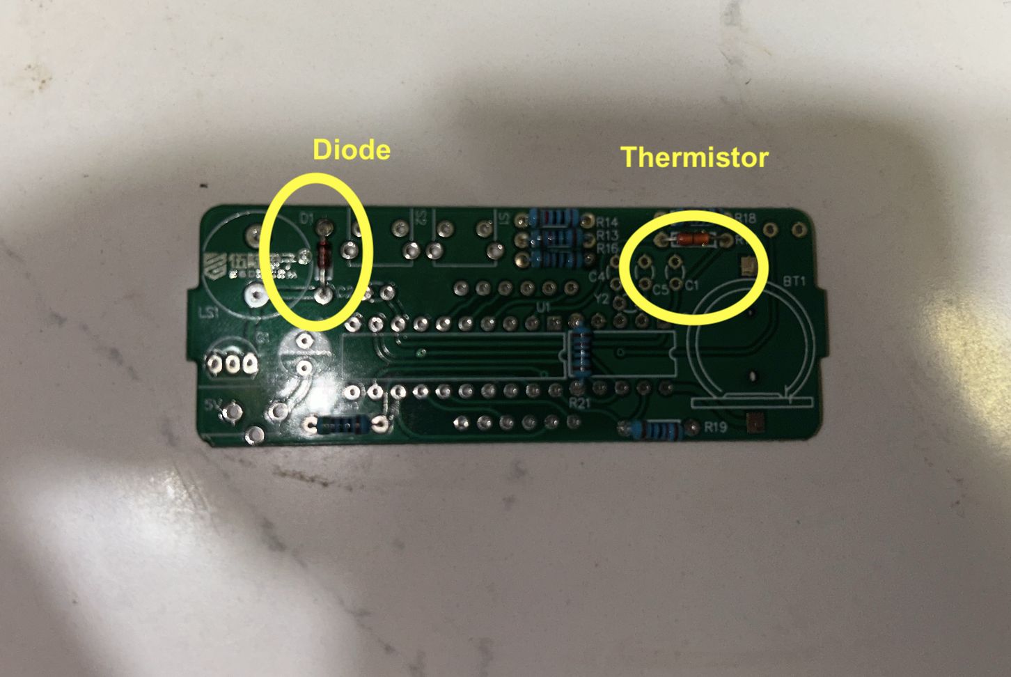 Installing Diode and Thermistor