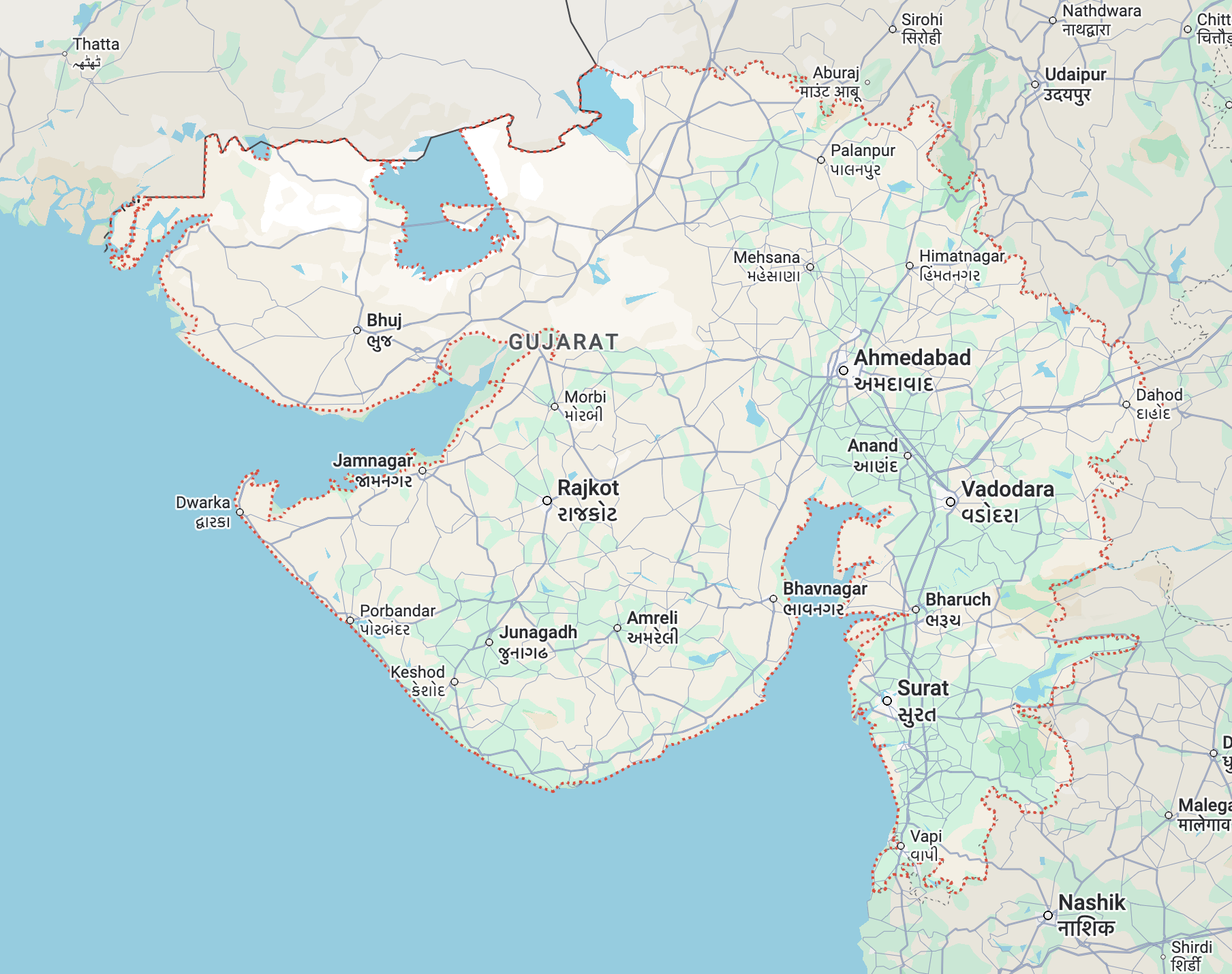 Gujarat Map.