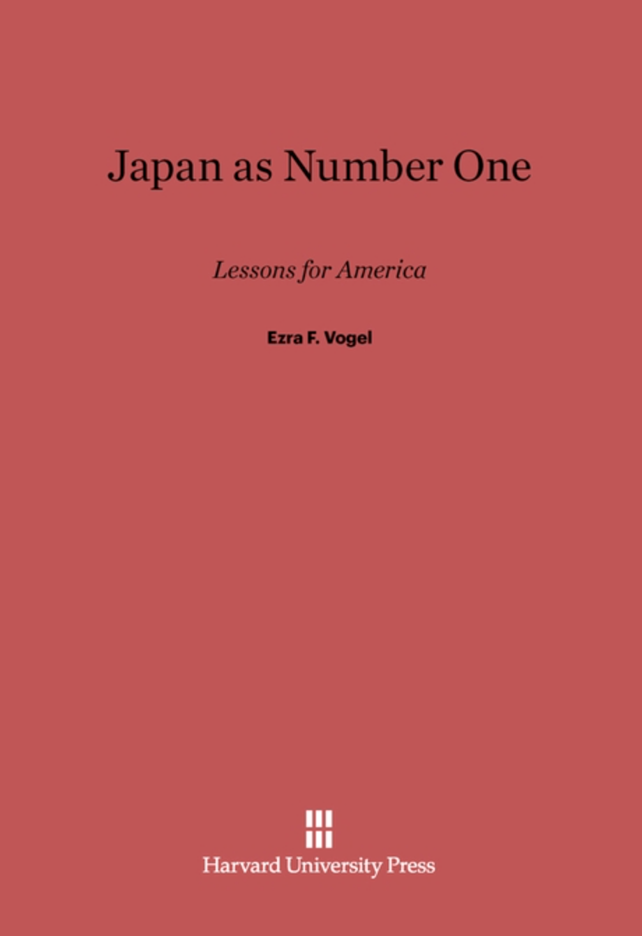 Cover of the book Japan as No. 1 by Ezra F. Vogel