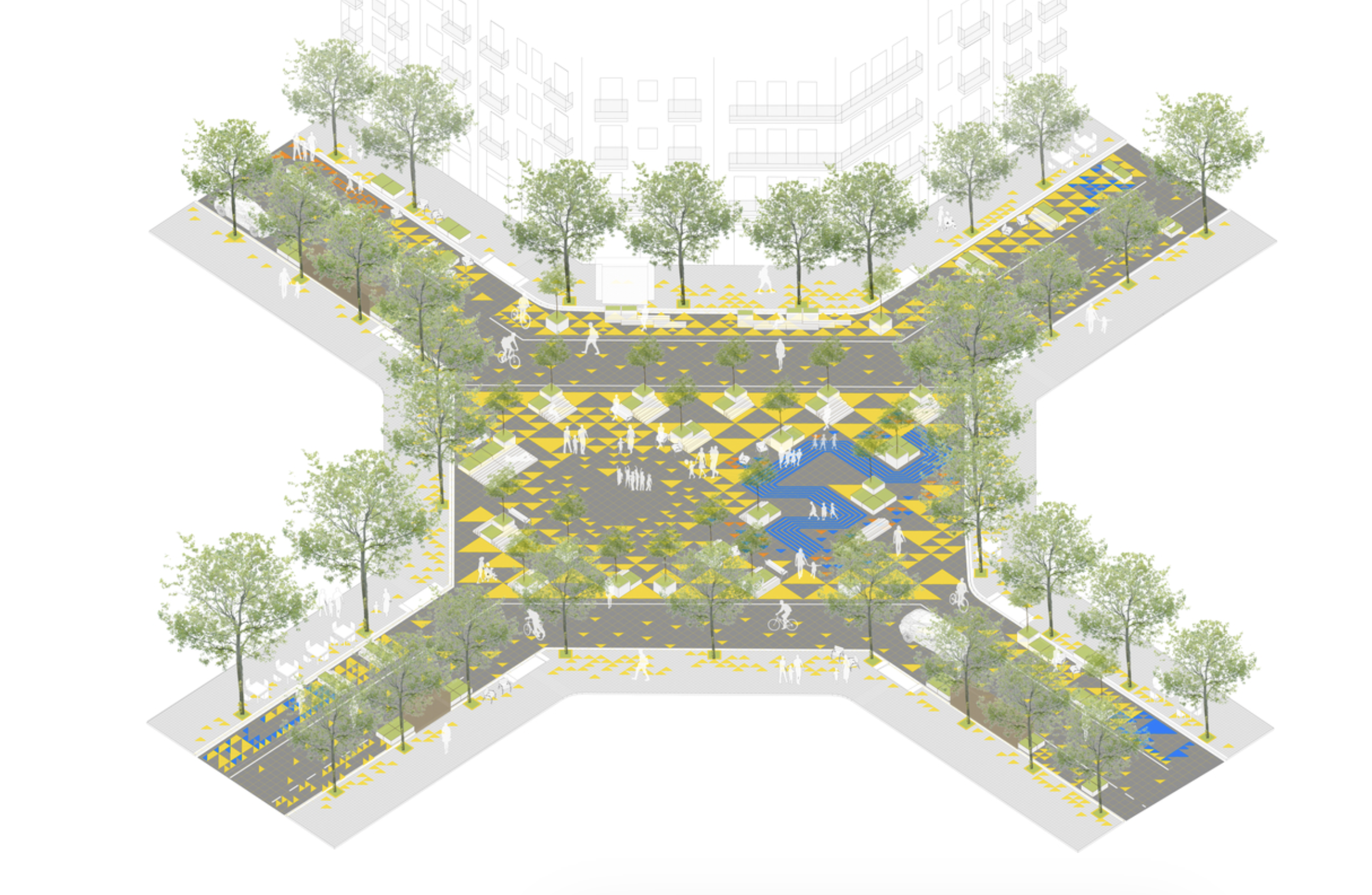 Barcelona superblock public space